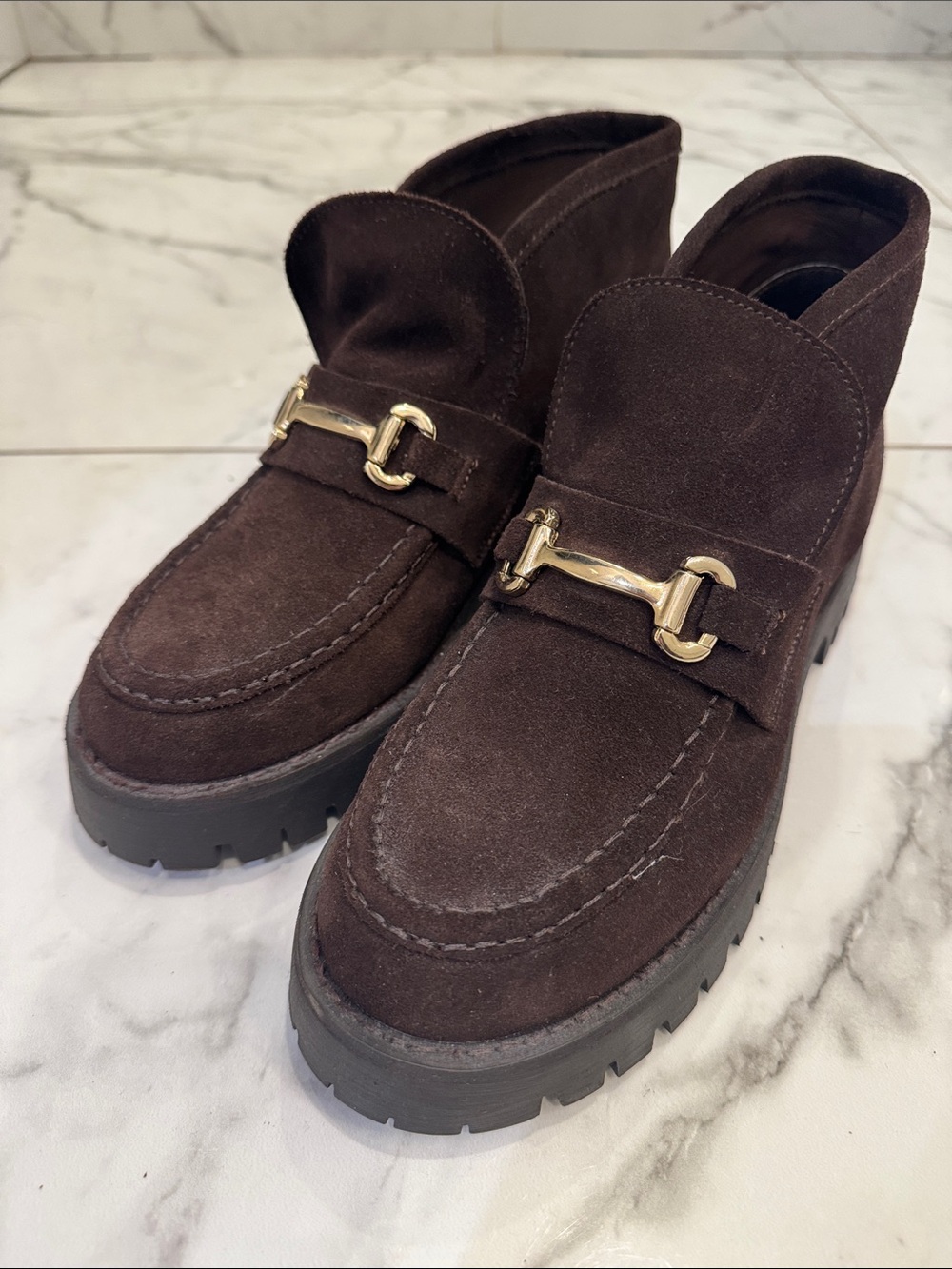 Steve Madden Leon Boot Brown Lug Sole Ankle Boots US 9.5